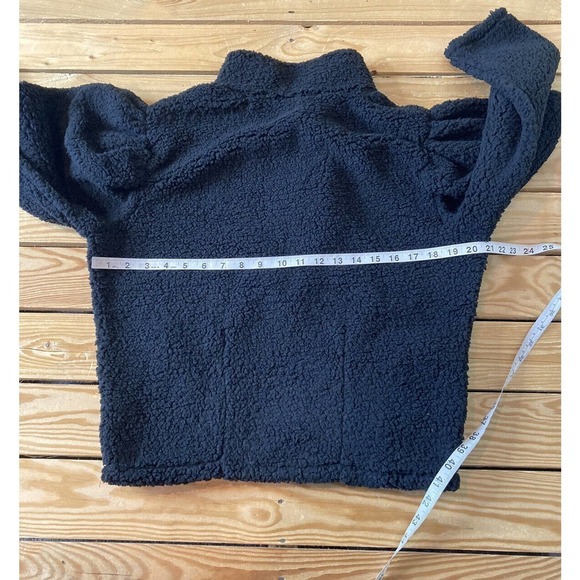 NWT Express Fleece Teddy Jacket Size Small Women's Black Full Zip MSRP $78 - Picture 7 of 8